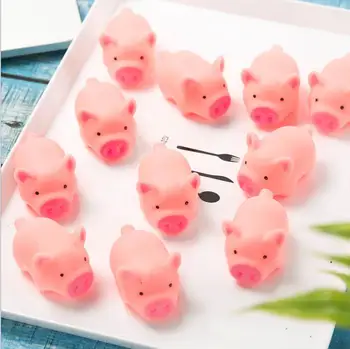 10vnt/daug Animacinių filmų Minkštas Mielas Žavinga Rožinė Piggy Ventiliacijos Suspaudus Tuščiavidurių Žaislų Plaukimo Žaislai Kawai Kiaulių Lėlės Streso Sumažinti Žaislas WYQ