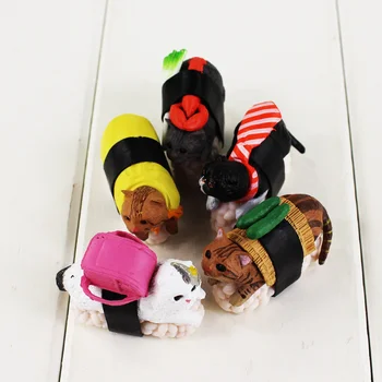 10vnt/Daug Japoniškos Kitan Klubas Suši Katė PVC Pav Žaislas Miau Mielas Talismanas Papuošalai Kolekcionuojamos Lėlės Modelis