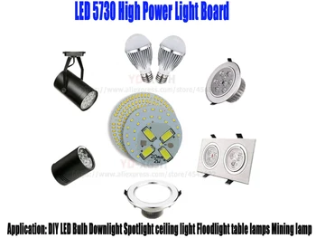 10VNT LED 5730 PCB SMD Lempa Granulių Plokštė Downlight Lemputės Šviesos Šaltinis Valdybos Lempos Chip Transformacijos 7W WattT 40MM Priedai