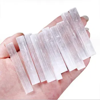 10vnt Natūralus Baltas Selenitas Kristalų Stick Žetonų Gipso Kvarco Grubus Mineralų Pavyzdys Taško Gydymo Akmuo