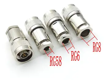 10vnt VARIO N Male Plug RF, Coaxial) Jungtis laikiklis RG58/RG6/RG8 Koaksialinis Kabelis