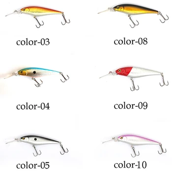10vnt Žvejybos masalas sunku jaukų nustatyti 10cm 10g Ilgą liežuvį minnow 10 spalvų