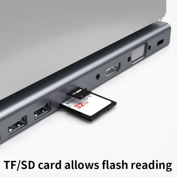 11 1 USB Hub 3.0 C Tipo HDMI VGA, RJ45 Hub Adapteris, Splitter Uosto PD TF, SD Card Reader for Macbook, iPad Pro &Labiausiai Nešiojamieji kompiuteriai