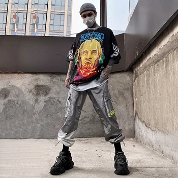 11 BYBB TAMSU VYRŲ 2020 metų Hip-Hop Marškinėliai Streetwear Vyrai Vaizdas Spausdinti Atsitiktinis Trumpas Rankovės Vasaros Vyrų Mados Medvilnės Tees Marškinėliai