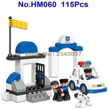 115pcs miesto policijos stotis didelis didelis dalelių kūrimo bloką Žaislas