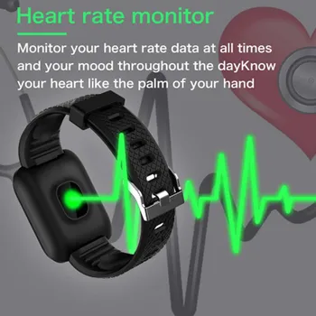 116 Plus Smart Watch Sveikatos Apyrankė Sporto stebėti Kraujo Spaudimą, Širdies ritmą Pedometer Fitness Tracker Smart Apyrankė atsparus Vandeniui