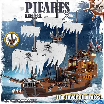 1171pcs Karibų jūros Piratai Valtis Modelio Blokai Filmus Piratų Laivas Duomenys Plytų Švietimo Žaislai Berniukams
