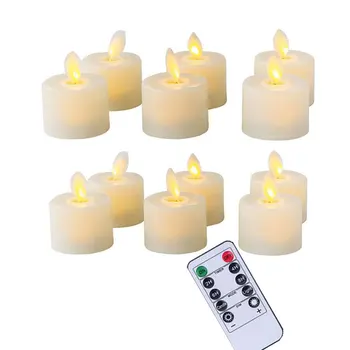 12 Vienetų Realus LED Arbata Šviesos Žvakės Su Nuotolinio Valdymo pultu,Mirgėjimas Flameless Žvakės 10-raktai su baterijomis Netikrą Žvakės