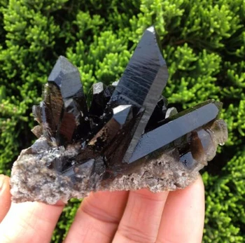 120g Retas gamtos gražus juodas kvarco kristalų sankaupos tibeto pavyzdys