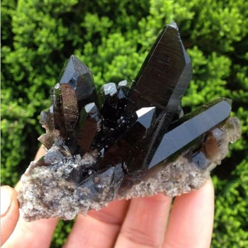 120g Retas gamtos gražus juodas kvarco kristalų sankaupos tibeto pavyzdys