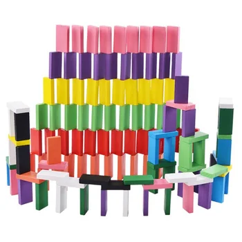 120pcs/set Vaikai Vaivorykštė Medinių Plytų Žaislai Domino Blokai Vaikų Ankstyvojo Ugdymo Mediniai Žaislai Vaikams Dovanų Naujus