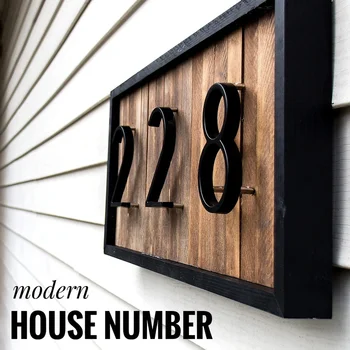 127mm Didelis Modernus Namas Durų Skaičius Adreso Numerio Skaitmenų Cinko Lydinys, Juoda Namų Duris Adresas Pasirašyti #9