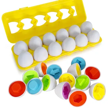 12pces kiaušiniai mate pora Mokymosi žaislai, Mišrios Formos Protingas Apsimesti, Dėlionės Smart Kiaušiniai babyLearning Galvosūkiai Vaikams, Žaislai