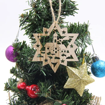 12PCS/Box Tuščiaviduriai Kalėdų Medines Pakabas Vintage Kalėdų Šalis Dekoro Kalėdų Medžio Kabo Ornamentu Vaikams, Dovana, Namų Reikmenys