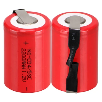 12pcs NiCd Skaičius 4/5 SubC Sub C Ni-Cd Įkrovimo BatteryTab 1.2 V, 2200mAh Raudona NAUJAS