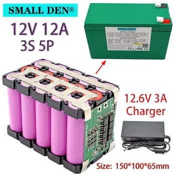 12V 12Ah 20Ah 18650 li-ion baterija 3S 12.6 V Purkštuvas Aparatas, Nepertraukiamo elektros Energijos Tiekimo Su 20A Subalansuotas BMS+ Kroviklis