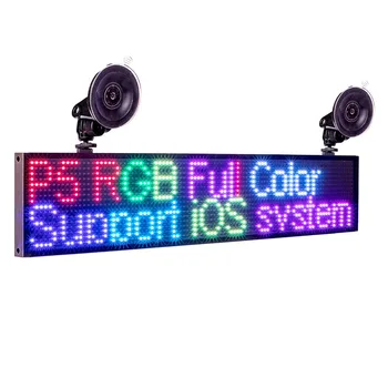 12v Automobilio P5MM 16*96 Taškų RGB Led Ženklas full Programuojami slinkimo informacija Multi-functio LED ekranas