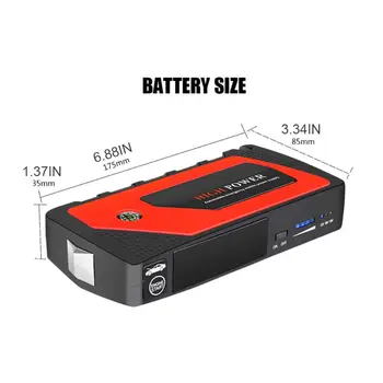 12V Automobilių Avarinis Pradėti Automobilių Šuolis Starteris Nešiojamų USB Power Bank Įtampos Reguliavimas Perkrovos Apsauga, Baterijos