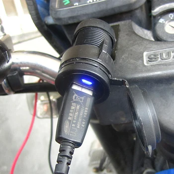 12V CS-223A1 Metalo Maitinimo Adapteris atsparumas Vandeniui Motociklo Mobiliojo Telefono USB Įkroviklis