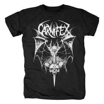 13 dizaino VELNIAS Carnifex 3D Demonas Kaukolė vyrų, moterų marškinėliai sunkiųjų death Metal Punk fitneso camiseta riedlentė black white tee
