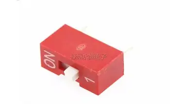 144pcs (Mėlynos ir Raudonos) DS-01 vienas jungiklį, 1-bit 2.54 MM kodavimo jungiklis dip jungiklis +Aukštos kokybės