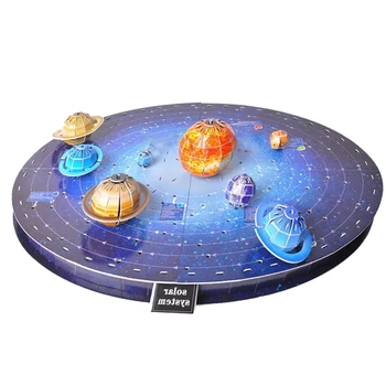 146Pcs 3D Saulės Sistemos Dėlionės Nustatyti Planetos stalo Žaidimas 3D Knyga 