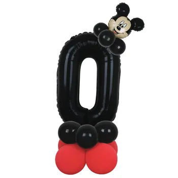 14pcs Disney Mickey Minnie Mouse Folija Balionai 32 colių Numeris Gimtadienio Balionai Vaikams Gimtadienio Dekoracijas, Baby Shower Kamuolys
