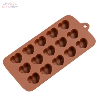 15-hole Širdies formos Šokoladiniai Saldainiai, Pelėsių 3D širdelės Formos Saldainiai Ledo Plokštelėje Silikono Formos už Šokolado Pyragas Apdaila Įrankis
