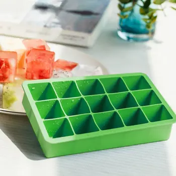 15 Tinklų Maisto kokybės Silikono Ledo Grotelės Pelėsių Kvadrato Formos Šaldytuvas Žalia Dėklas Vaisiai Ice Block Maker 