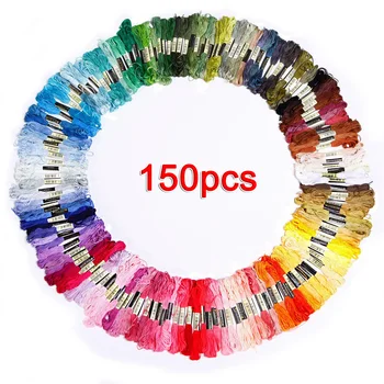 150 sruogų, sudarytų iš spalvotų siuvinėjimo siūlai, skirti kryželiu