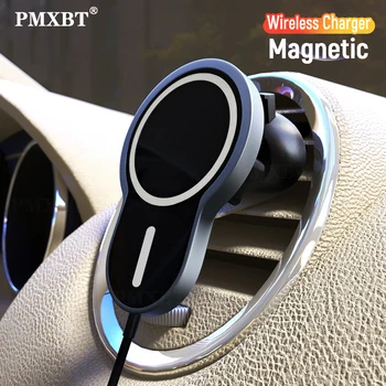 15W Greitai Macsafe Automobilinis Laikiklis iPhone 12 Pro Max 12Mini Magsafing Belaidis Kroviklis, USB C Įkrovimo PD Mokestis Magnetinio Adsorbable