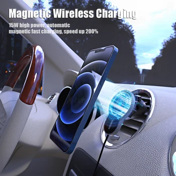 15W Greitai Macsafe Automobilinis Laikiklis iPhone 12 Pro Max 12Mini Magsafing Belaidis Kroviklis, USB C Įkrovimo PD Mokestis Magnetinio Adsorbable