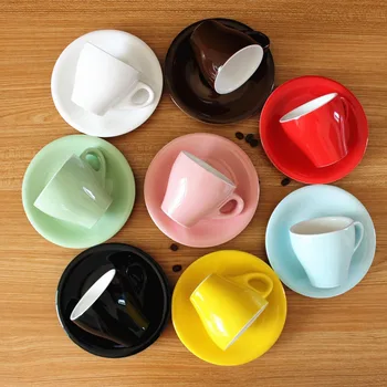 170ml spalvinga storio kūno keramikos tulpių kapučino puodelis ir lėkštelė ,keraminės kavos puodelio lėkštė