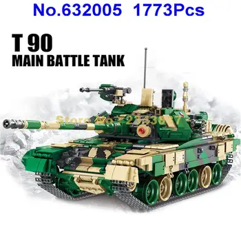 1773pcs karinio rusijos t-90 pagrindinis tankas ww2 kariuomenės 5 building block Žaislas