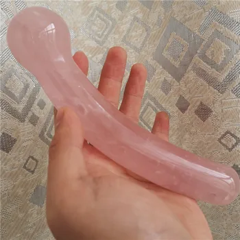 18cm Gamtos rock Rose kvarco kristalo masažas yoni lazdelė sekso žaislai išgydymo dovana