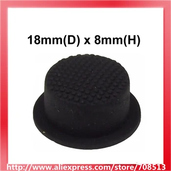 18mm(D) x 8mm(H) Silikono Tailcaps LED Žibintuvėlis - Black (10VNT)