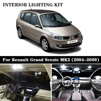18pc x Ne Klaida Automobilių, LED lemputes, Interjero Skaityti dome Light Kit Renault Grand Scenic II 2 MK2 (2004-2009 m.)
