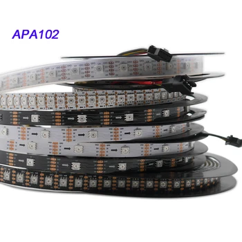 1m/3m/5m APA102 pikselių Smart led juostelės;30/60/144 led/taškų/m;DUOMENŲ ir LAIKRODIS atskirai;DC5V;IP30/IP65/IP67 Sk9822