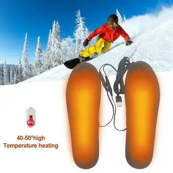 1Pair USB Šildomos Batų Vidpadžiai, Elektriniai Vilnos Šildymo Vidpadžiai Skalbti Žiemos Koja Šilčiau Šildomi Vidpadžiai Šilumos Vidpadžiai