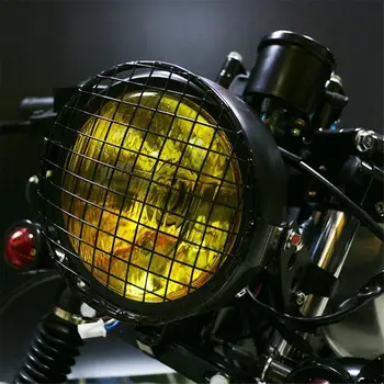 1pc 16cm Metalo Retro Motociklų priekinių Žibintų Lempos Tinklelio Grotelės Padengti Kaukė Motociklo priekinis žibintas Dangtis