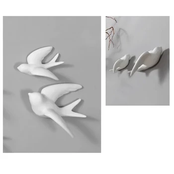 1pc 3D Keramikos Paukščių Freskomis Sienos Kabo Dekoracijos, Amatų Namų Puošybos HFing