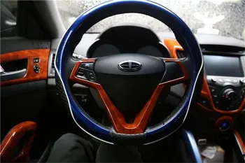 1pc Automobilių lipdukai ABS anglies pluošto grūdų Vairas dekoratyvinis rėmelis 2011-2016 Hyundai Veloster Hečbekas