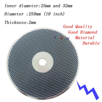 1PC Dantų lab Deimantinio Disko Modelis Žoliapjovės apie Modelį, Valymo Darbai Skersmuo 250mm (10 colių), Vidinis skersmuo:25 mm ir 32 mm