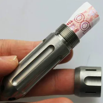1PC EDC Titano Lydinio Raketų Vandeniui Mini Saugojimo Medicina Tabletes Butelis Konteinerių Keychain Pakabukas Galite Įdiegti Tričio Vamzdis