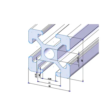 1PC JUODA 2020 m. Europos Standartą Anoduoto Aliuminio Profilių Ekstruzijos 100-800mm Ilgio Tiesinių Geležinkelių CNC 3D Spausdintuvas