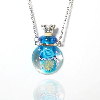 1PC Murano Stiklo Kvepalai Karoliai eterinis aliejus, Apvali Gėlė butelis pakabučiai kvepalai ir aromatai moterims