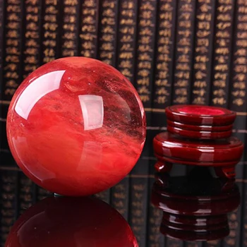 1PC Natūralių Kristalų Mėginių Kvarco Lydymosi Akmens Red Crystal Ball Namų Puošybai Spalva Studijų Naktiniai Gydymo Akmuo