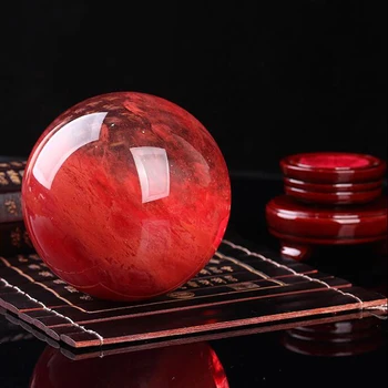 1PC Natūralių Kristalų Mėginių Kvarco Lydymosi Akmens Red Crystal Ball Namų Puošybai Spalva Studijų Naktiniai Gydymo Akmuo