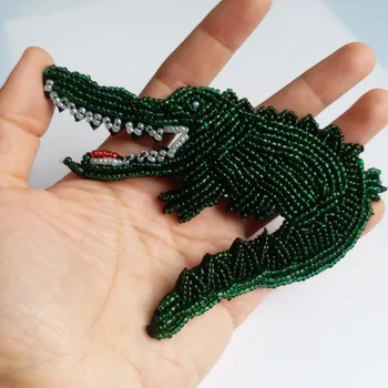 1pc žalias krokodilas siuvinėjimo zawalcowany lopai drabužių kalnų krištolas gyvūnų Dėmės 