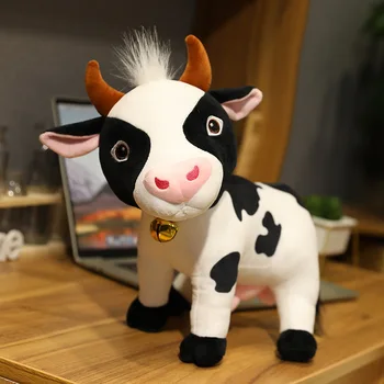 1pc28-35CM Mielas Galvijų Pliušiniai Žaislai kawaii Modeliavimas Pieno Karvė Pliušinis Lėlės Įdaryti Minkštą Pagalvę Vaikams, Vaikų Gimtadienio Dovanos